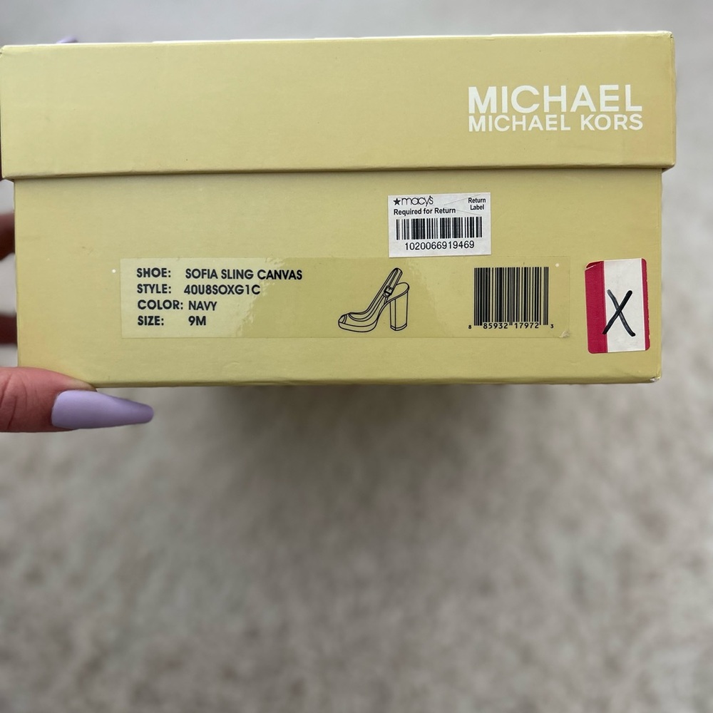 Michael Kors Sofia Sling Canvas Heels - Picture 2 of 7